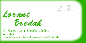 lorant bredak business card
