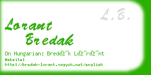 lorant bredak business card